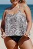 Immagine di TANKINI PLUS SIZE SCOOP NECK RACERBACK LEOPARD PRINT